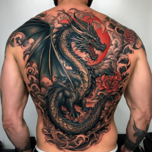 dragon back tattoos for men