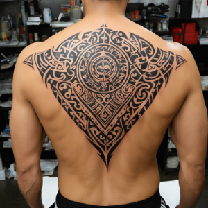 tribal back tattoos for men