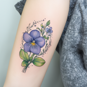february birth violets flower tattoo