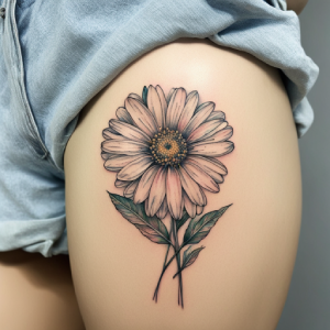 april birth daisy flower tattoo