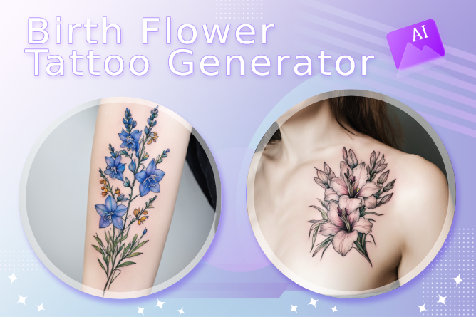 Free Online Birth Flower Tattoo Generator with AI