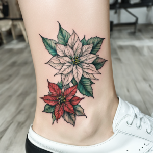 december birth poinsettia flower tattoo
