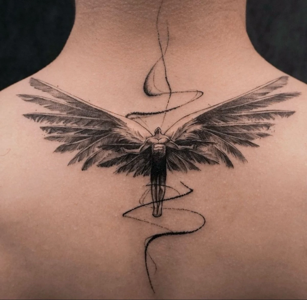 Angel Back Tattoo result